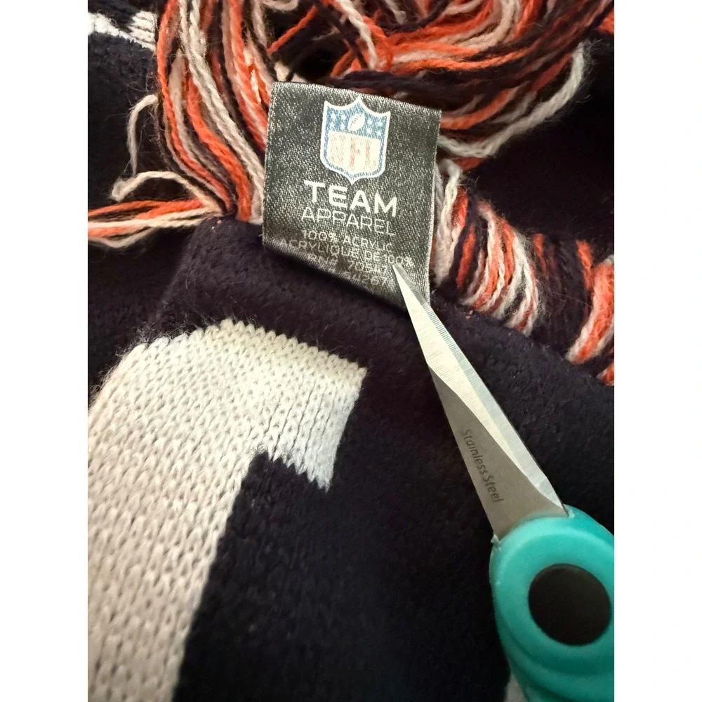 Chicago Bears Spellout Winter Scarf Mens OS 47 Brand Striped Cozy Knitwear